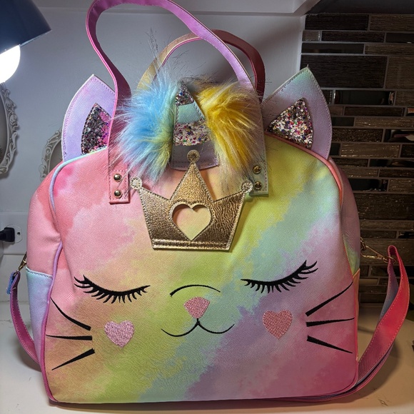 Preloved Under One Sky Rainbow Cat Weekend Over Night  Large Bag - Picture 1 of 15